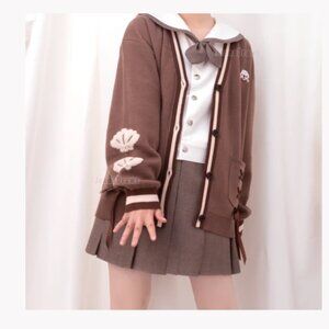 JeanaDraws Brown Lakko Otter Shell Cardigan Size S/M